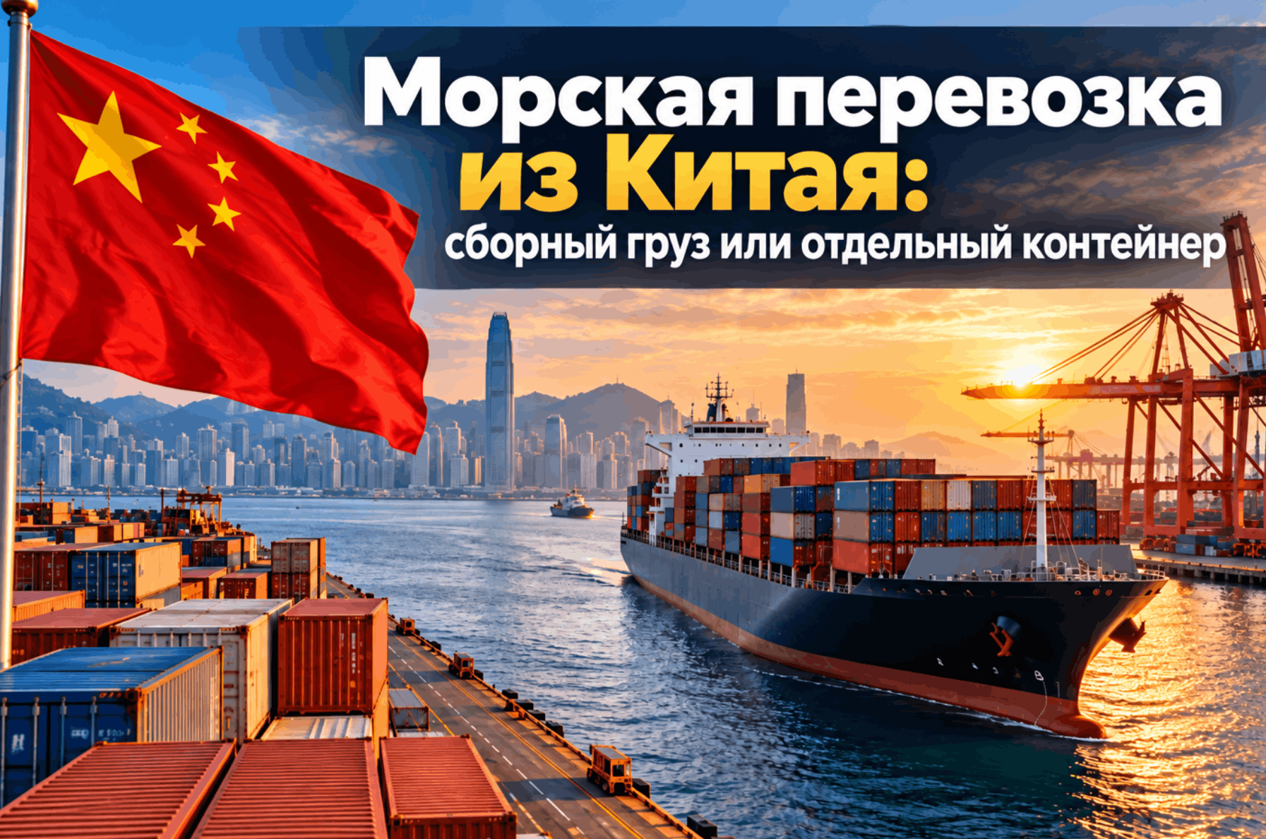 Морская перевозка из&nbsp;Китая: сборный груз (LCL) или&nbsp;отдельный контейнер (FCL) 